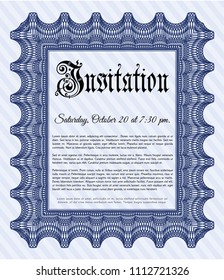  Blue Formal invitation. Money design. With complex linear background. Customizable, Easy to edit and change colors. 