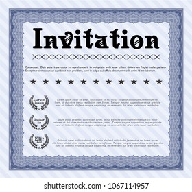 Blue Formal invitation. Money Pattern design. Customizable, Easy to edit and change colors. With quality background. 