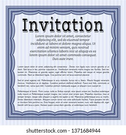 Blue Formal invitation. Money Pattern. With background. Customizable, Easy to edit and change colors. 