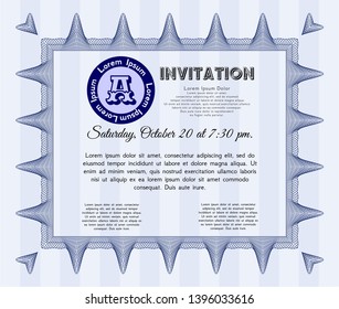 Blue Formal invitation. Perfect design. Detailed. With quality background. 