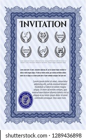 Blue Formal invitation. With quality background. Perfect design. Customizable, Easy to edit and change colors. 