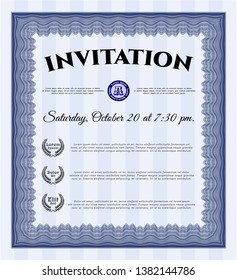 Blue Formal invitation. With quality background. Artistry design. Customizable, Easy to edit and change colors. 