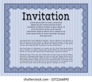 Blue Formal invitation template. Complex background. Customizable, Easy to edit and change colors. Retro design. 