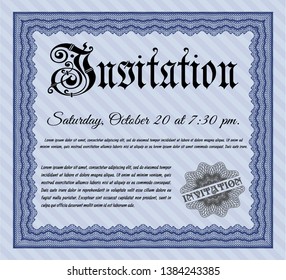 Blue Formal invitation template. Cordial design. Easy to print. Customizable, Easy to edit and change colors. 