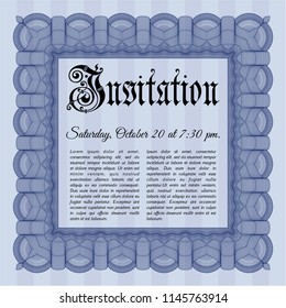 Blue Formal invitation template. Elegant design. Customizable, Easy to edit and change colors. Printer friendly. 