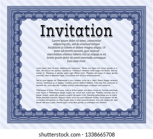 Blue Formal invitation template. With linear background. Perfect design. Customizable, Easy to edit and change colors. 