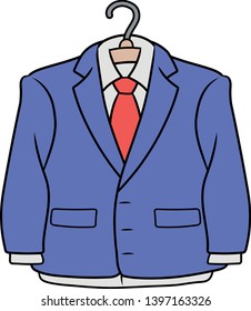 Blue formal suit. Vector illustration