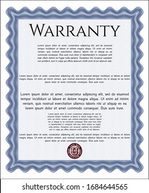 Blue Formal Warranty Certificate Template Guilloche Stock Vector ...