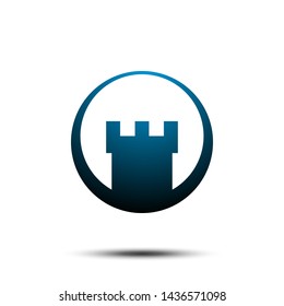 Blue Fortress Vector Logo Template 