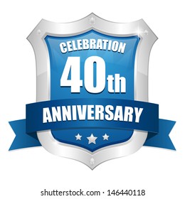 Blue forty year anniversary seal