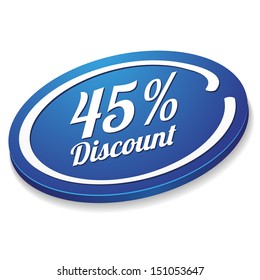 Blue forty-five percent discount button