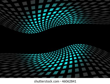 Blue forward lights in abstract tunnel