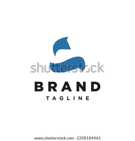 Blue fox abstarct vector logo inspiration
