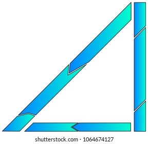 blue fragmented triangle