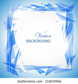 Blue frame abstraction with triangles. Vector illustration.