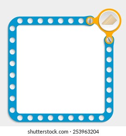 blue frame for any text with screws and envelope