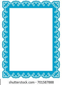 Blue frame border art picture photo frame vector vintage