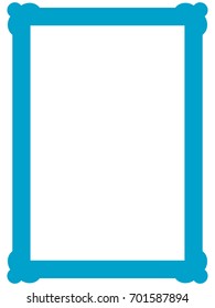 Blue frame border art picture photo frame vector vintage