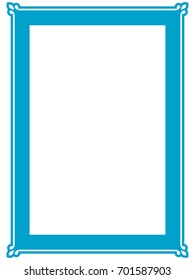 Blue frame border art picture photo frame vector vintage