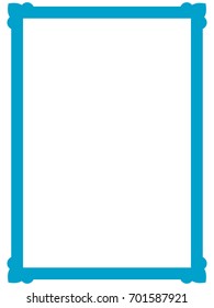 Blue frame border art picture photo frame vector vintage