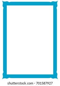 Blue frame border art picture photo frame vector vintage