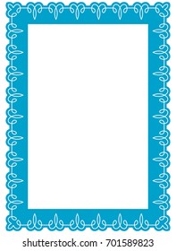 Blue frame border art picture photo frame vector vintage