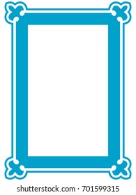 Blue frame border art picture photo frame vector vintage