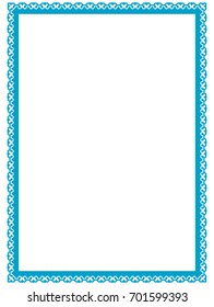 Blue frame border art picture photo frame vector vintage