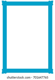 Blue frame border art picture photo frame vector vintage