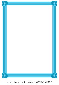 Blue frame border art picture photo frame vector vintage