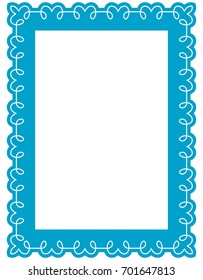 Blue frame border art picture photo frame vector vintage