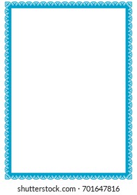 Blue frame border art picture photo frame vector vintage