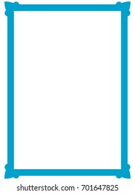 Blue frame border art picture photo frame vector vintage