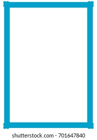 Blue frame border art picture photo frame vector vintage