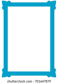 Blue frame border art picture photo frame vector vintage