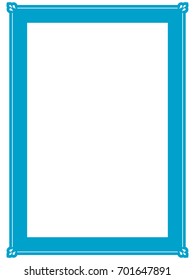 Blue frame border art picture photo frame vector vintage