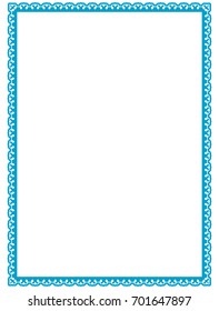 Blue frame border art picture photo frame vector vintage