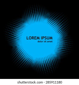 Blue frame from circles. Vector