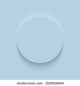 Blue frame design. Abstract 3D circle backdrop for cosmetic product. Collection of luxury geometric background with copy space. Top view. EPS10 vector