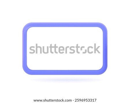 A blue frame with an empty white screen for text. Vector illustration.