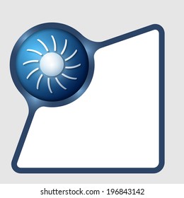 blue frame for entering text with sun