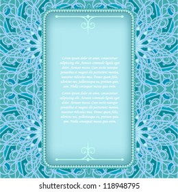 Blue frame with fancy floral pattern