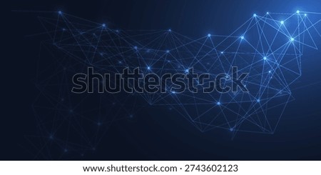 Blue frame with geometric shapes dots. Reticulate or dotted texture. Dotted template for ​tecnology or business concept.