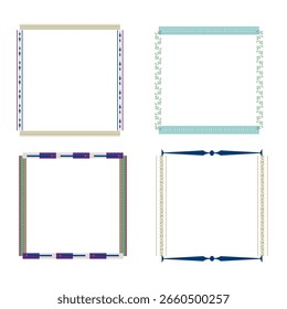 Blue frame icon. Smooth border symbol. Light square edge. Vector flat design.
