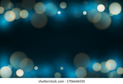 Blauer Bokeh-Hintergrund. Tapete mit weichem Lichteffekt. Abstrakter Hintergrund Bokeh unscharf. Leuchtender Bokeh-Lichteffekt. Vektorillustration.