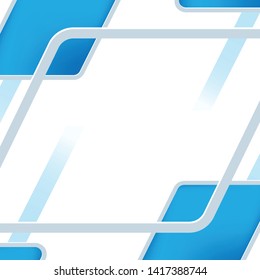 Blue Frame Modern Background Template Vector