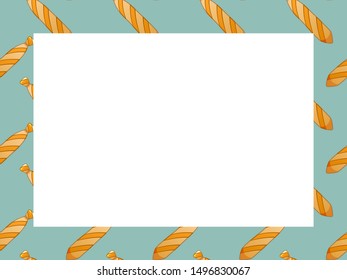 Blue frame with pattern of orange ties