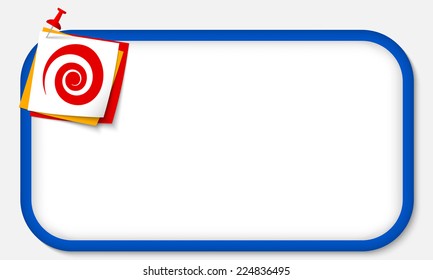 blue frame with pushpin and spiral