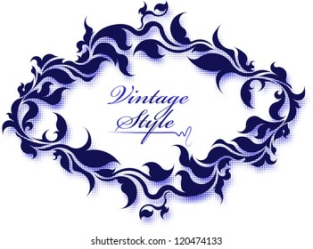 Blue frame with shadow. Vector illustration.