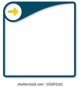 Blue frame for text with arrow
